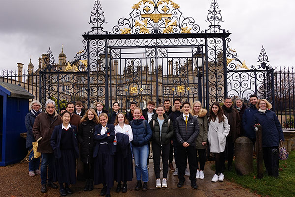 Exchange students visit Burghley House