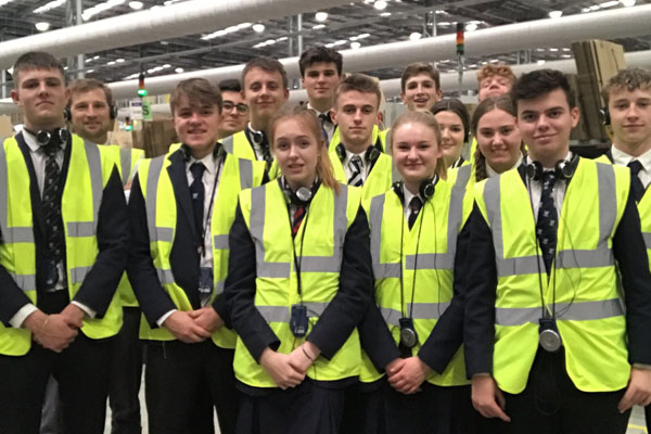 Students test their skills inside the Amazon Fulfilment Centre