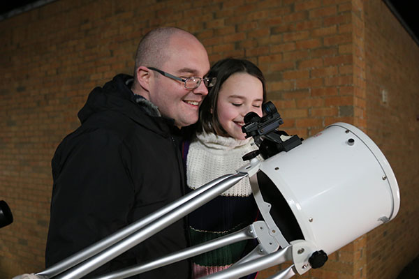 Using the telescope at festival of the moon