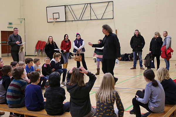 Dr Tracey Dickens speaks to children at Festival of the Moon