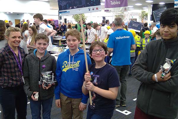 Team preparing at First Lego League Final