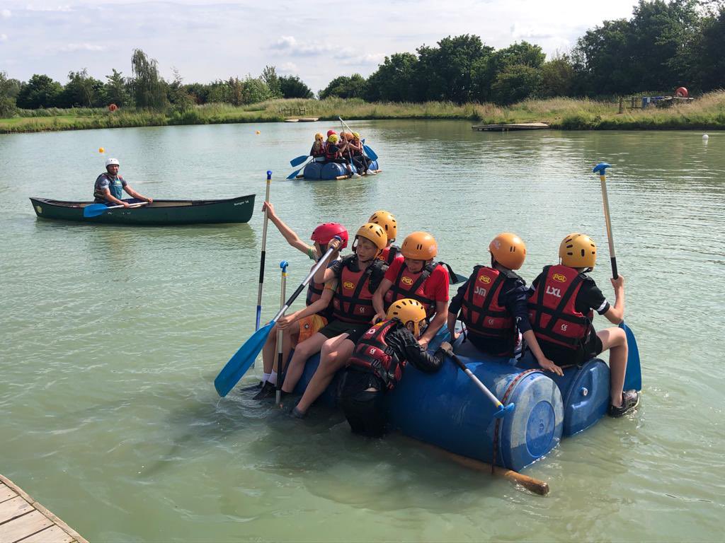 Y6 trip PGL Caythorpe Court today, raft building, zip wires and giant high swings.