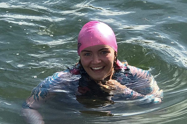 Student Completes Marathon Swim for Mind