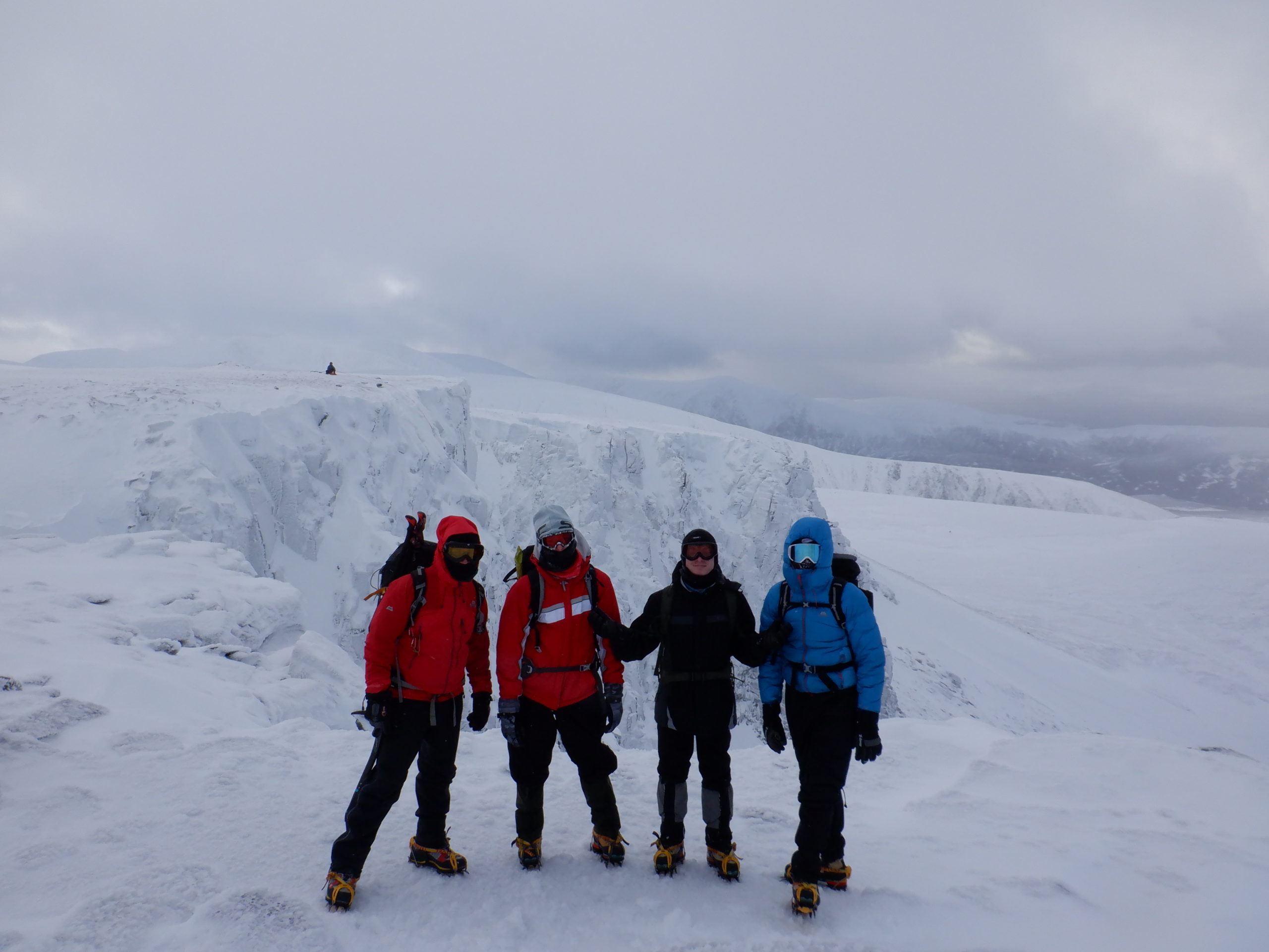 Students and staff hike through the Cairngorms